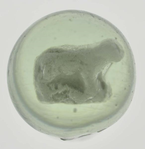 SMALL HORSE/LAMB SULPHIDE MARBLE.                 