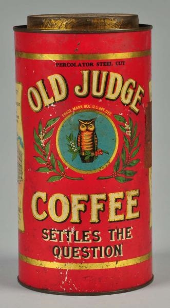 OLD JUDGE 3-POUND COFFEE TIN.                     