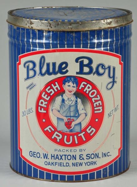 BLUE BOY FRESH FROZEN FRUITS 30-POUND TIN.        