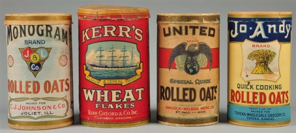 LOT OF 4: ROLLED OATS CONTAINER BOXES.            