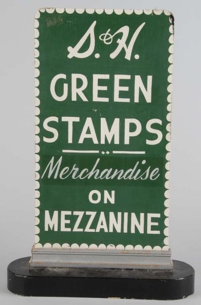 WOODEN S & H GREEN STAMPS SIGN.                   
