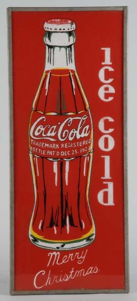 COCA-COLA ICE COLD MERRY CHRISTMAS LIGHTED SIGN.  