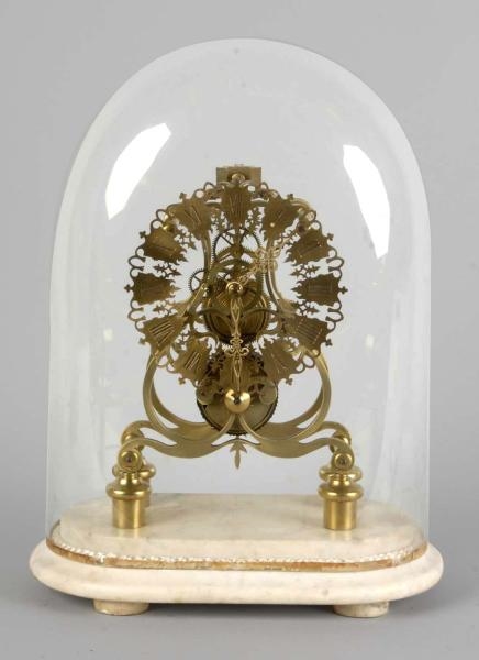 FRENCH SKELETON CLOCK WITH DOME.                  