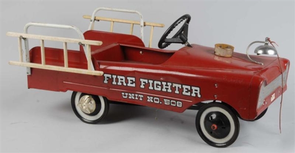 PRESSED STEEL AMF FIRE FIGHTER PEDAL CAR TOY.     