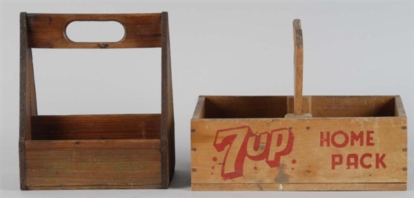 LOT OF 2: 1940S 7UP BOTTLE CARRIERS.              