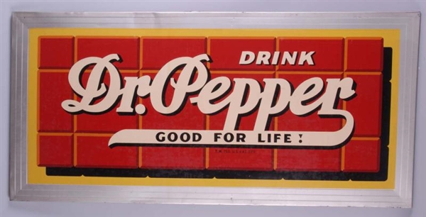 EMBOSSED TIN DR. PEPPER OUTDOOR SIGN.             