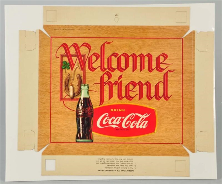 1957 COCA-COLA WELCOME FRIEND SIGN.               