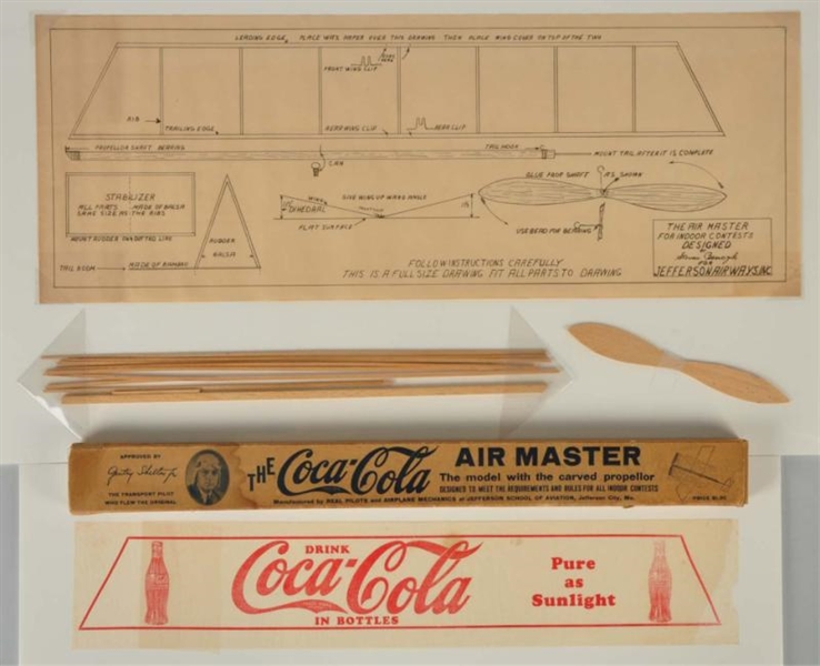 LOT OF 3: COCA-COLA AIR MASTER MODEL PLANE KIT.   