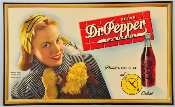 LOT OF 2: CARDBOARD 1940S DR. PEPPER POSTERS.     