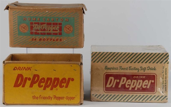 LOT OF 3: DR. PEPPER BOTTLE AND CAN CASES.        