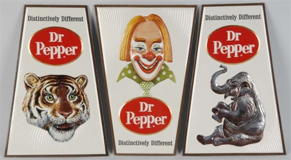 LOT OF 3: 1960S CARDBOARD DR. PEPPER SIGNS.       