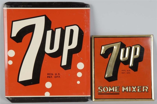 LOT OF 2: TIN 7UP SIGNS.                          