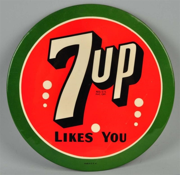 1940S CELLULOID 7UP SIGN.                         