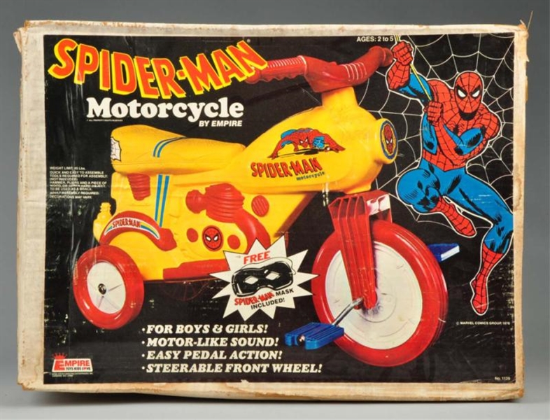 EMPIRE SPIDERMAN MOTORCYCLE TOY.                  