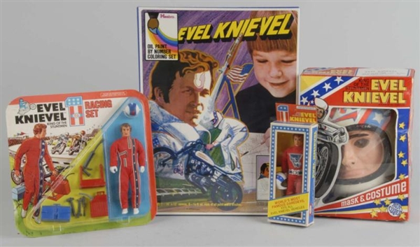 LOT OF 4: EVEL KNIEVEL ITEMS.                     