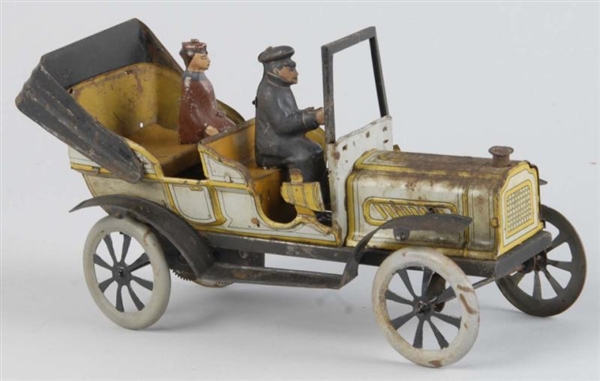 TIN LITHO FISHER AUTOMOBILE WIND-UP TOY.          