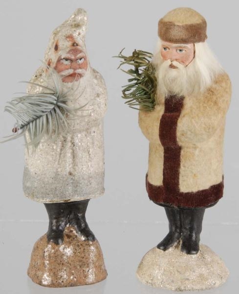 LOT OF 2: BELSNICKEL SANTA CANDY CONTAINERS.      