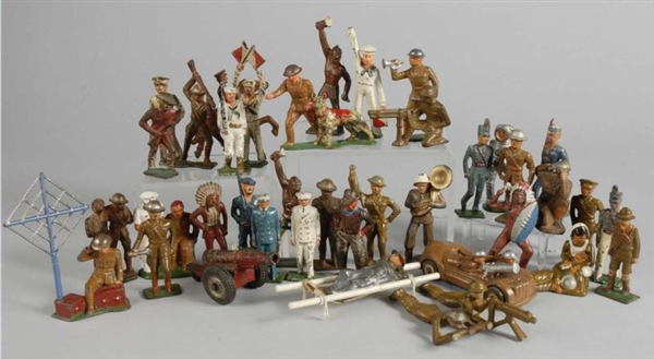 LOT OF 104: AMERICAN DIMESTORE TOY SOLDIERS.      