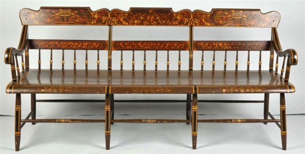 HAND-PAINTED SETTLE BENCH.                        