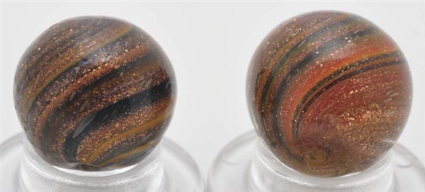 LOT OF 2: ONIONSKIN LUTZ MARBLES.                 