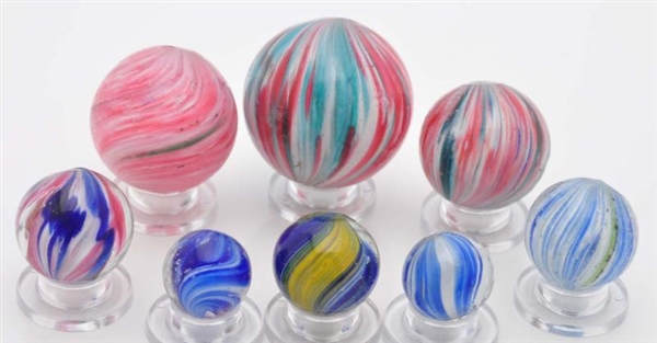 LOT OF 8: ONIONSKIN MARBLES.                      