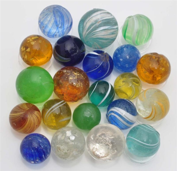 LOT OF 20: HANDMADE MARBLES.                      