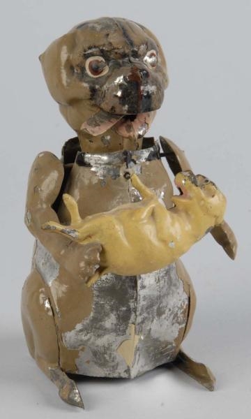 HANDPAINTED TIN DOG  WIND-UP TOY.                 