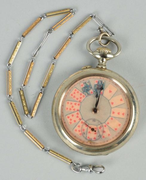 PLAYING CARDS POCKET WATCH.                       