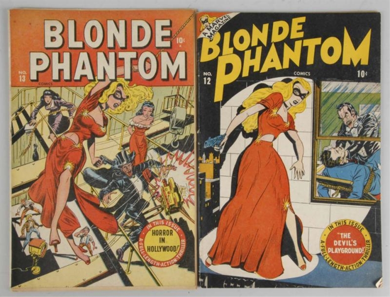 LOT OF 2: 1940S BLONDE PHANTOM COMICS.            