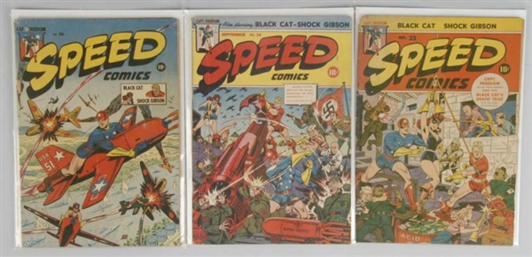 LOT OF 3: 1940S SPEED COMICS.                     