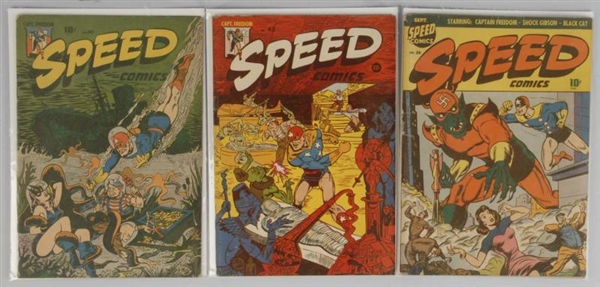 LOT OF 3: 1940S SPEED COMICS.                     