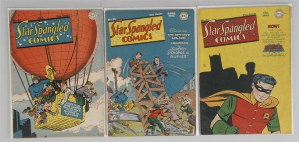LOT OF 3: 1940S STAR SPANGLED COMICS.             