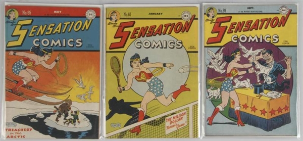 LOT OF 3: 1940S SENSATION COMICS.                 