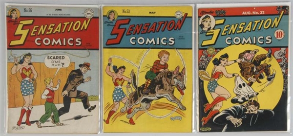 LOT OF 3: 1940S SENSATION COMICS.                 