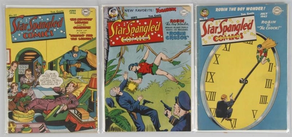 LOT OF 3: 1940S STAR SPANGLED COMICS.             