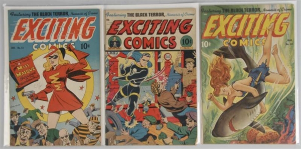 LOT OF 3: 1940S EXCITING COMICS.                  
