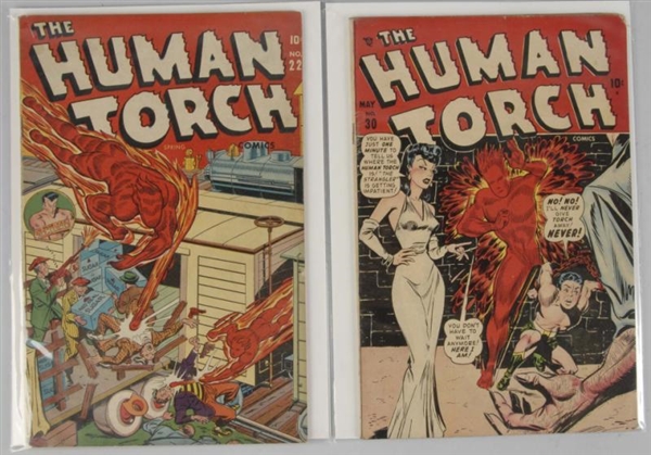 LOT OF 2: 1940S THE HUMAN TORCH COMICS.           