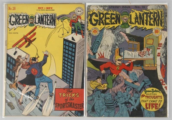 LOT OF 2: 1940S GREEN LANTERN COMICS.             