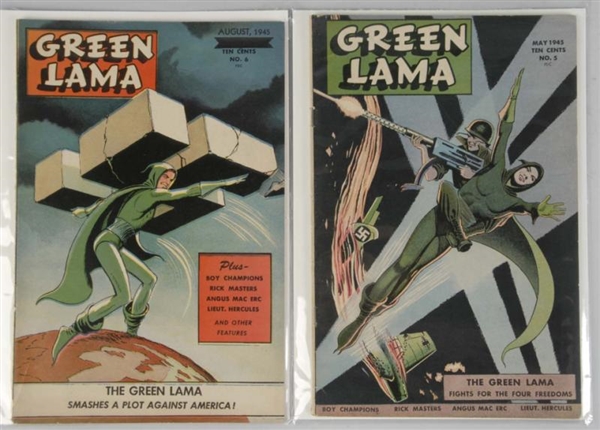 LOT OF 2: 1940S GREEN LAMA COMICS.                