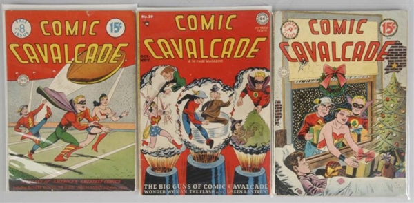 LOT OF 3: 1940S COMIC CAVALCADE COMICS.           