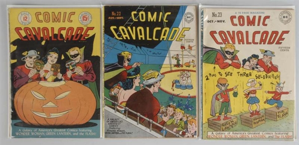 LOT OF 3: 1940S COMIC CAVALCADE COMICS.           