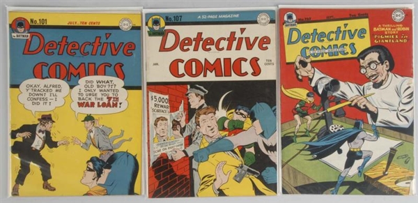 LOT OF 3: 1940S DETECTIVE COMICS.                 