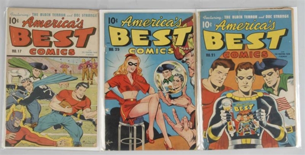 LOT OF 3: 1940S AMERICAS BEST COMICS.            