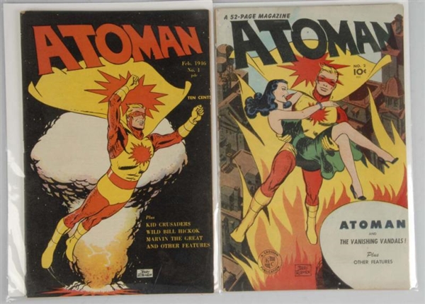 LOT OF 2: 1940S ATOMAN COMICS.                    