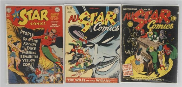 LOT OF 3: 1940S ALL STAR COMICS.                  