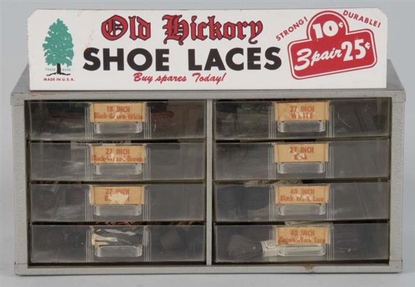 OLD HICKORY SHOE LACES DISPLAY.                   