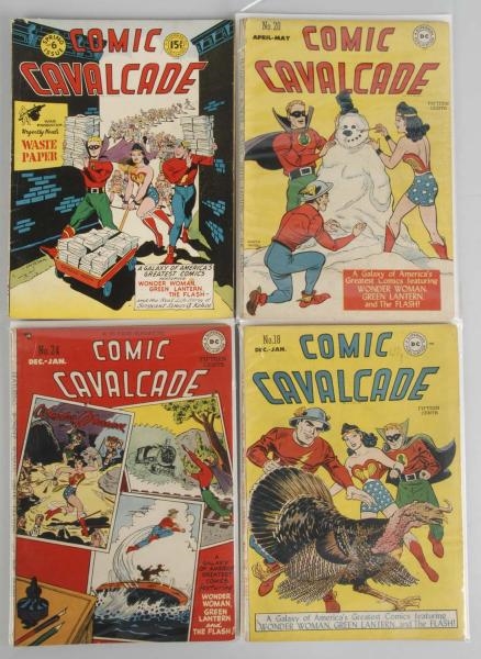 LOT OF 4: 1940S COMIC CAVALCADE COMICS.           
