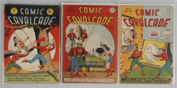 LOT OF 3: 1940S COMIC CAVALCADE COMICS.           