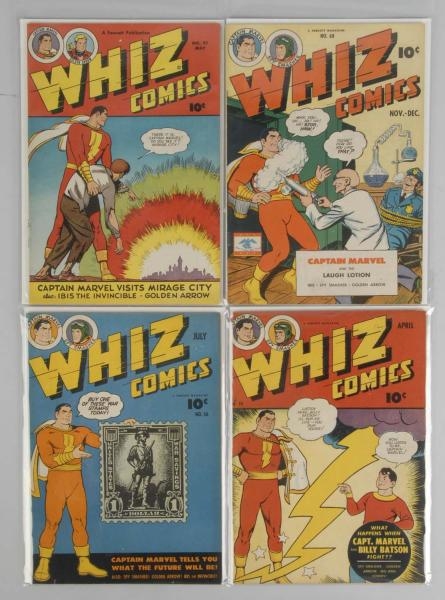 LOT OF 4: 1940S WHIZ COMICS.                      