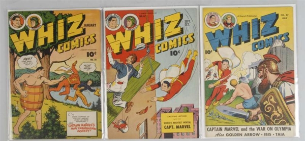 LOT OF 3: 1940S WHIZ COMICS.                      